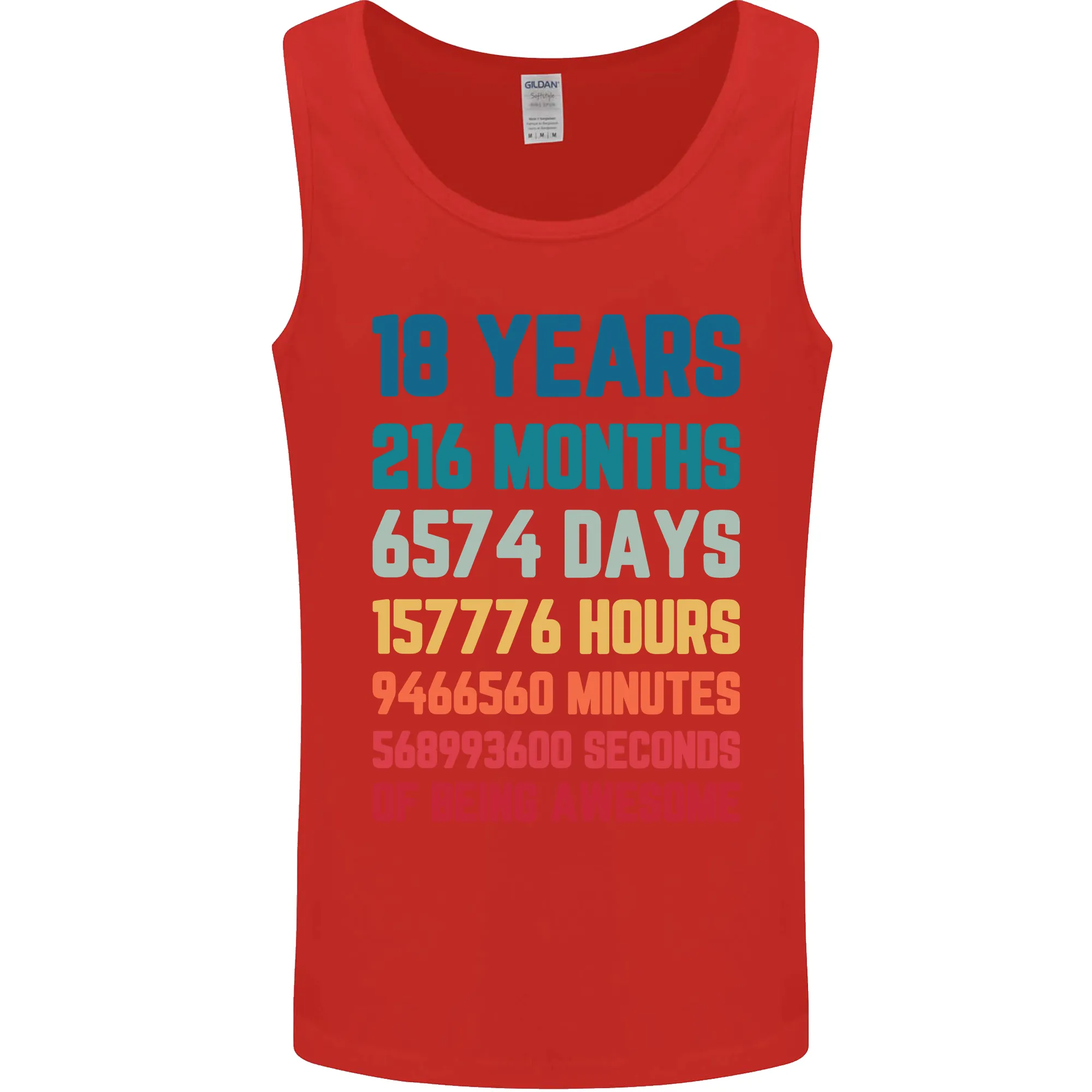 18th Birthday 18 Year Old Mens Vest Tank Top