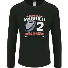 2 Year Wedding Anniversary 2nd Rugby Mens Long Sleeve T-Shirt