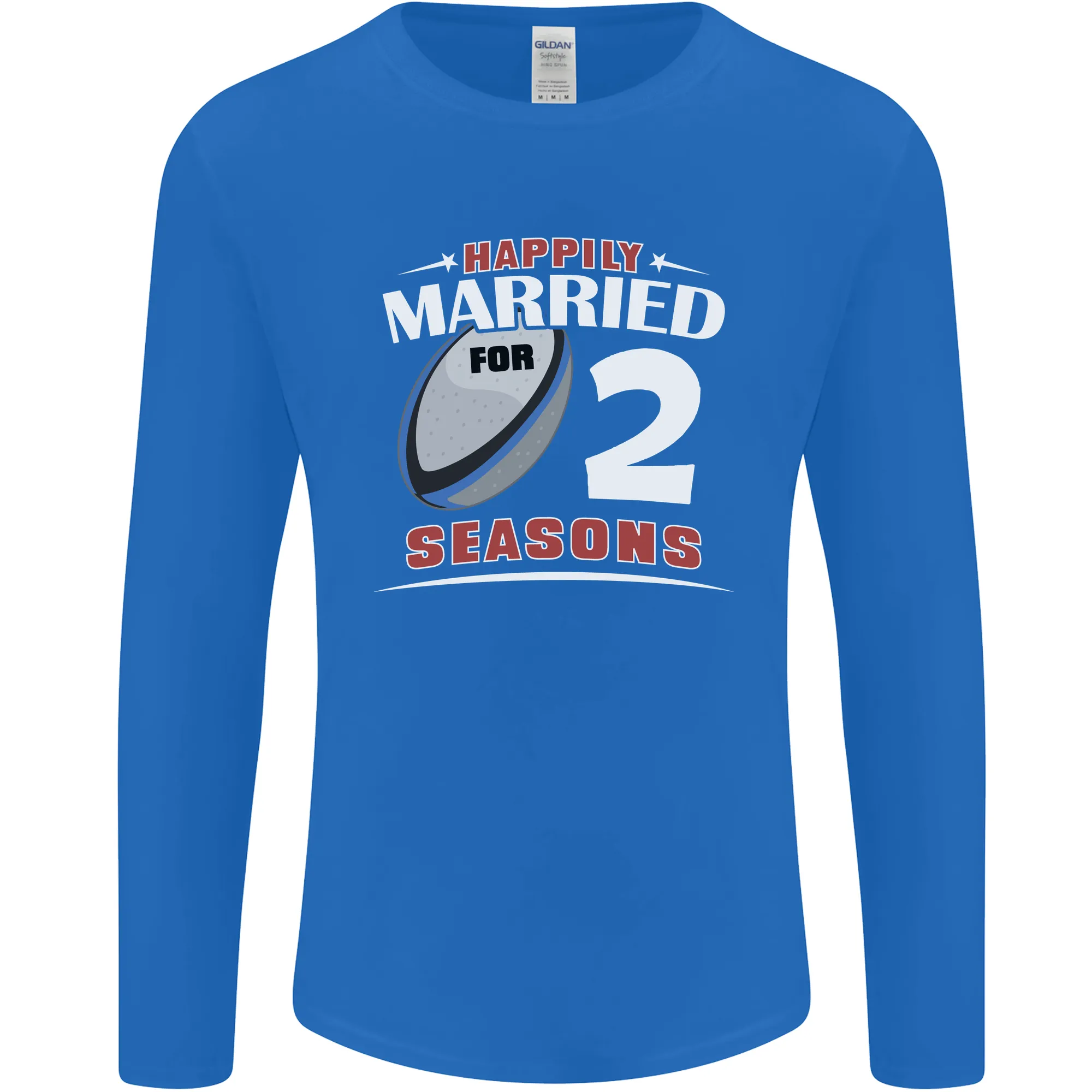 2 Year Wedding Anniversary 2nd Rugby Mens Long Sleeve T-Shirt