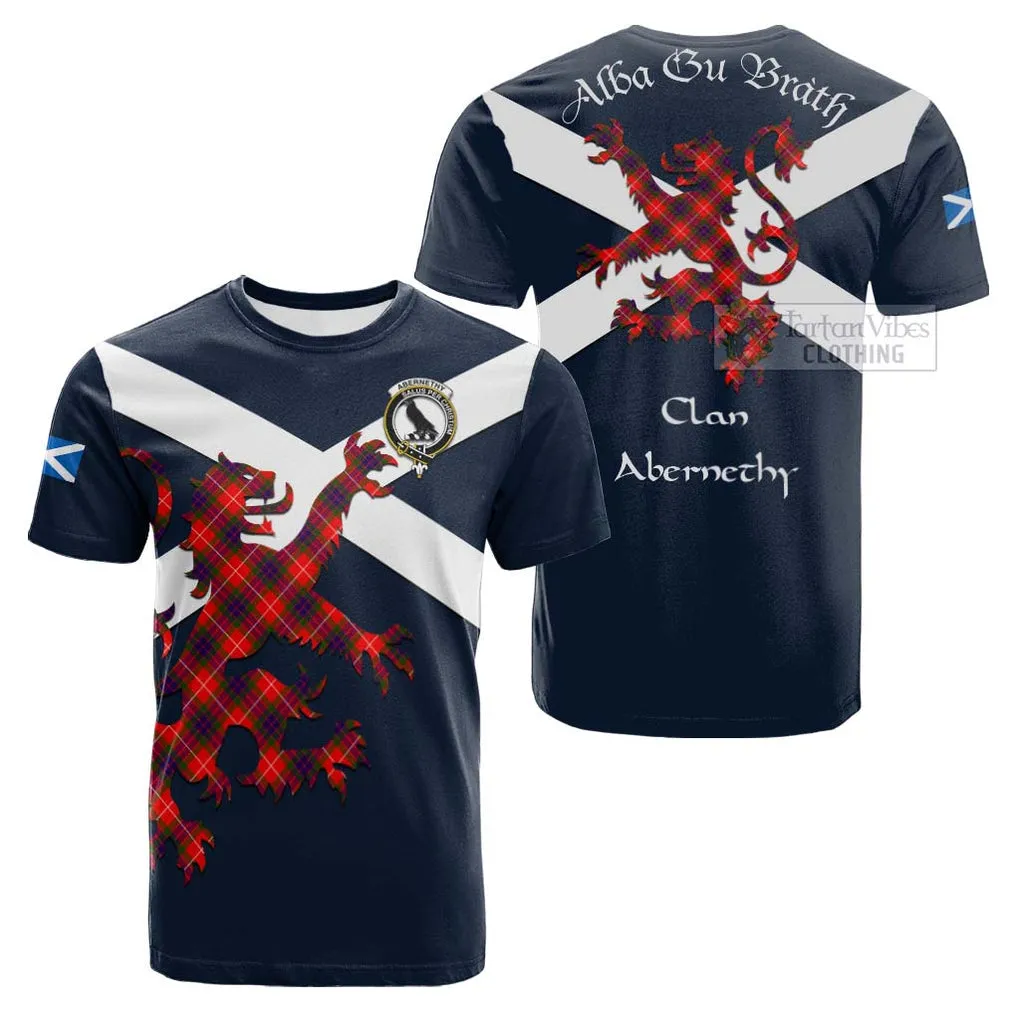 Abernethy Tartan Lion Rampant Cotton T-shirt Proudly Display Your Heritage with Alba Gu Brath and Clan Name