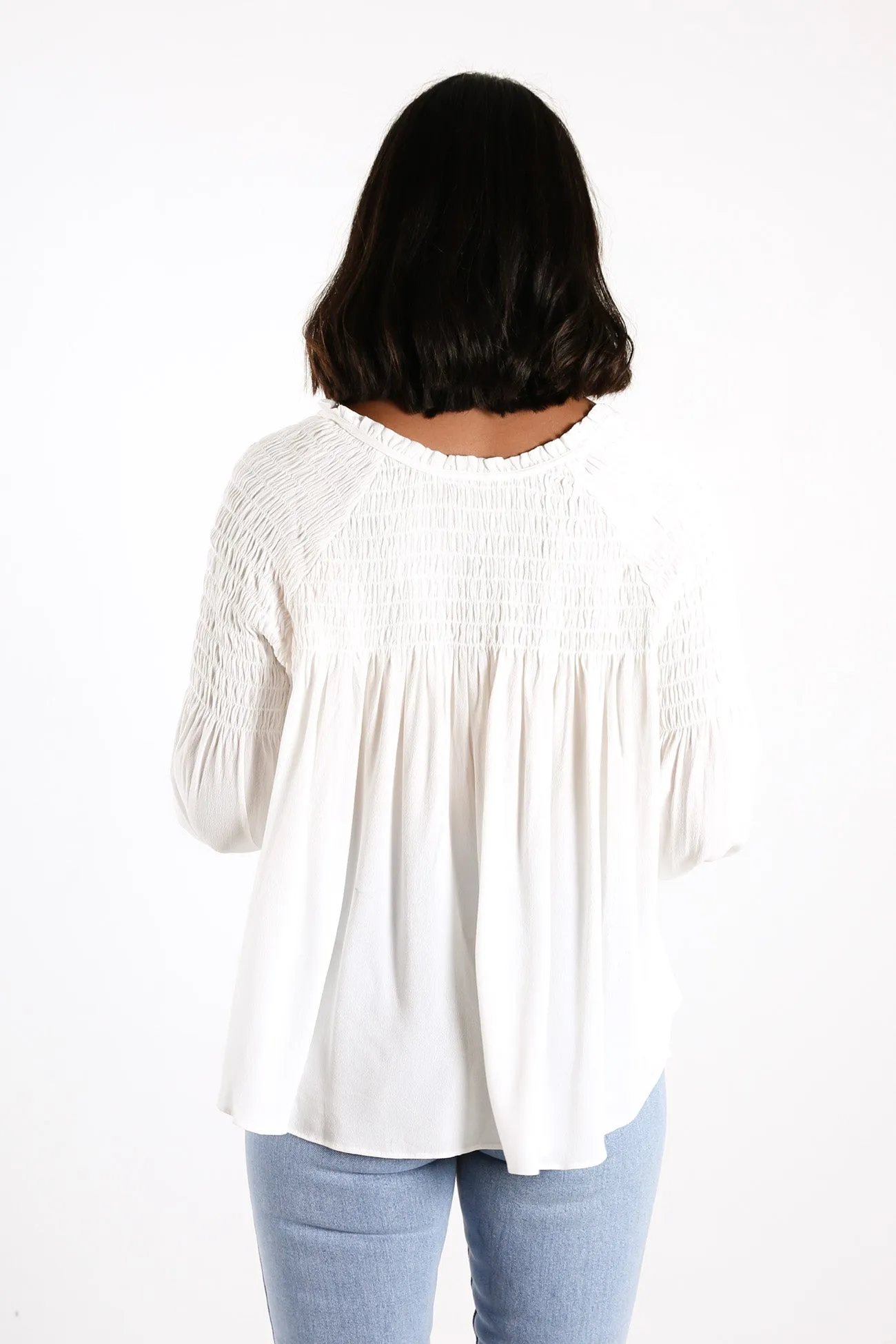 Ada Long Sleeve Top White