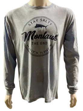 Adult Unisex Light Weight Montauk The End Stay Salty 50/50 Long Sleeve Tee