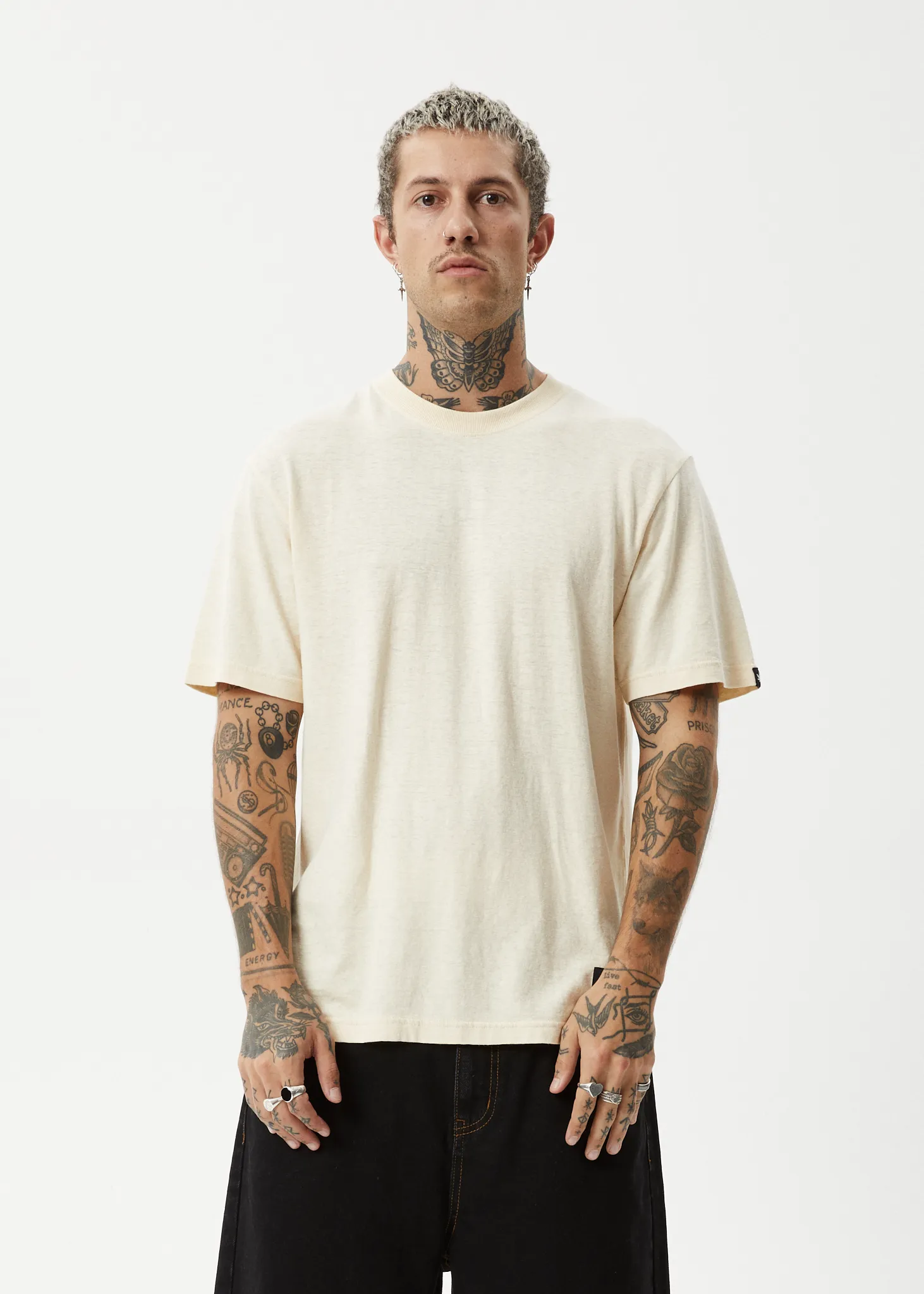 AFENDS Mens Classic - Retro Fit Tee - Sand