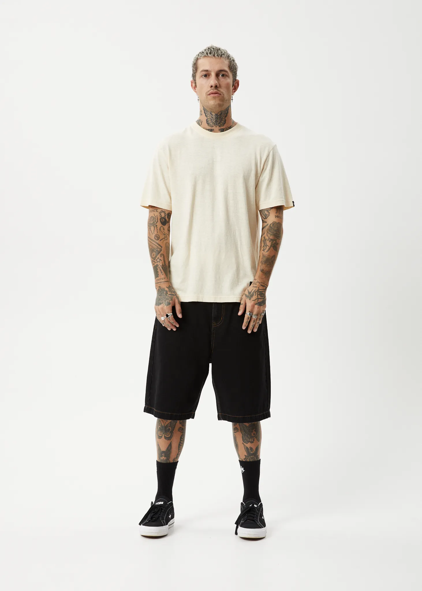 AFENDS Mens Classic - Retro Fit Tee - Sand