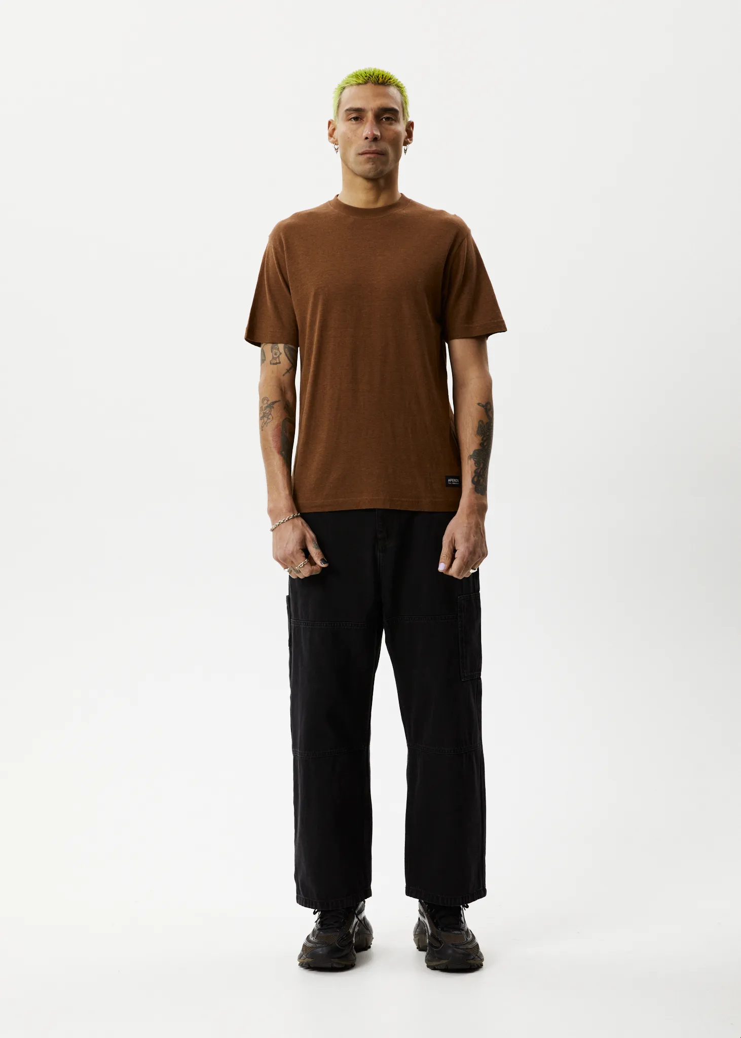 AFENDS Mens Classic - Retro Fit Tee - Toffee