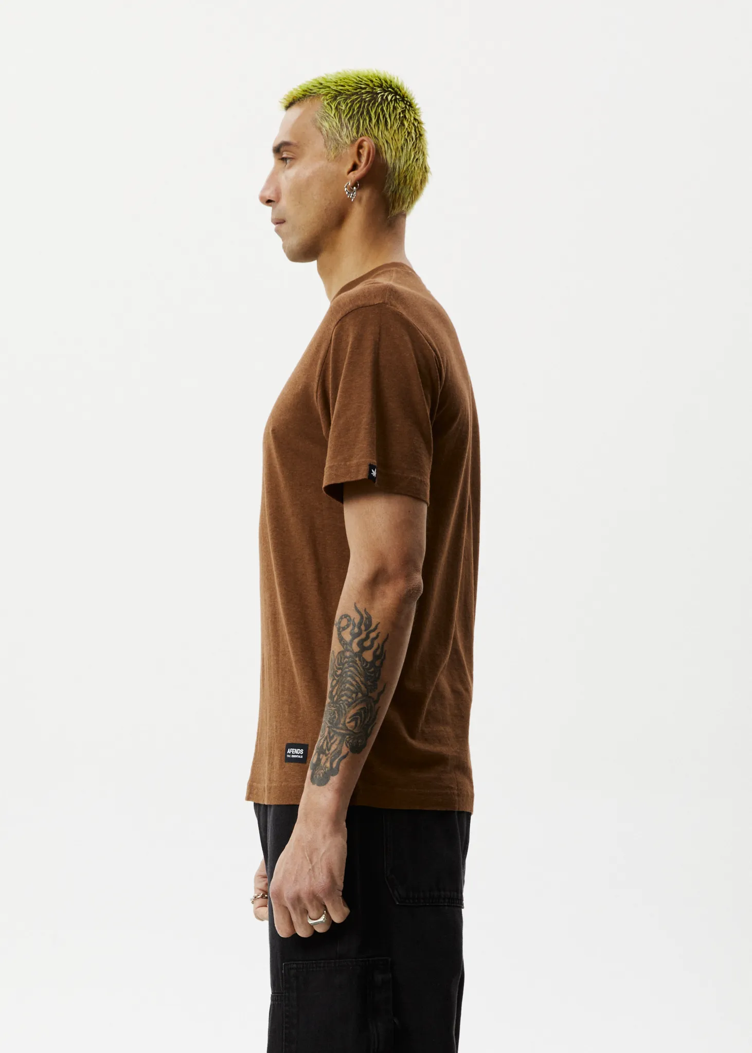 AFENDS Mens Classic - Retro Fit Tee - Toffee