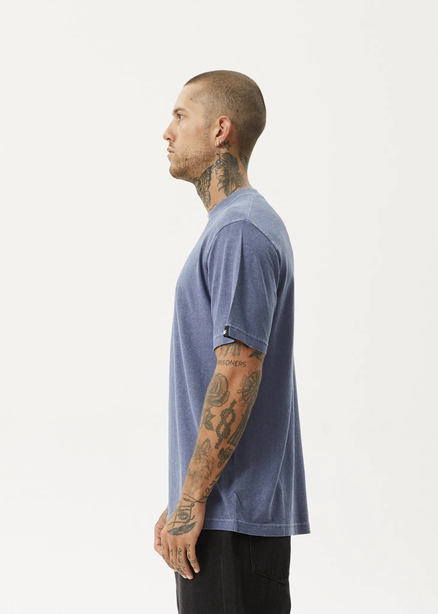 AFENDS Mens Classic - Retro Fit Tee - Washed Marlin