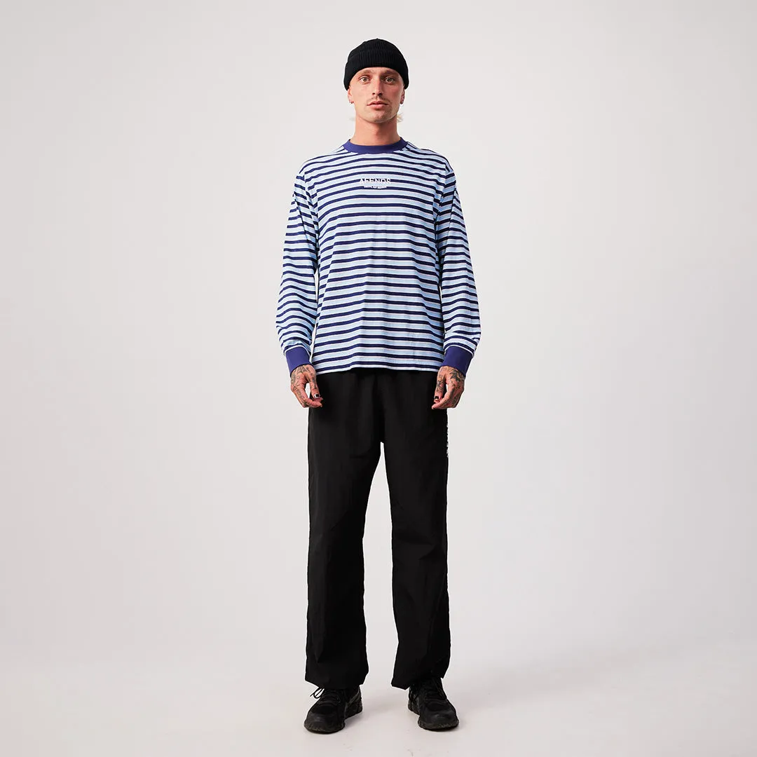 AFENDS Mens Views - Striped Long Sleeve T-Shirt - Seaport