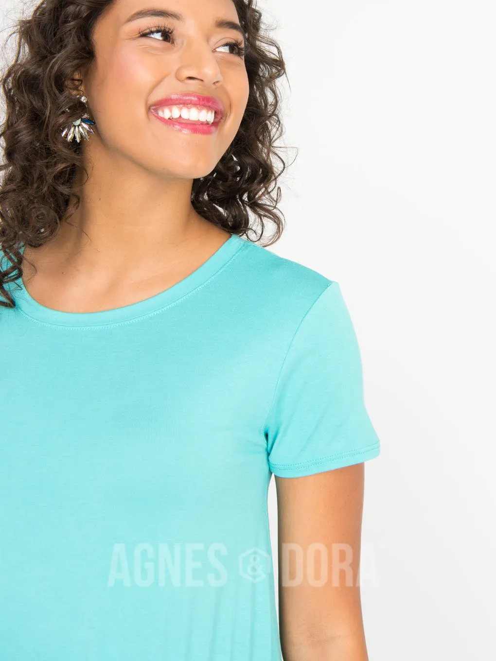 Agnes & Dora™ XL Relaxed Ruffle Tee in Seafoam