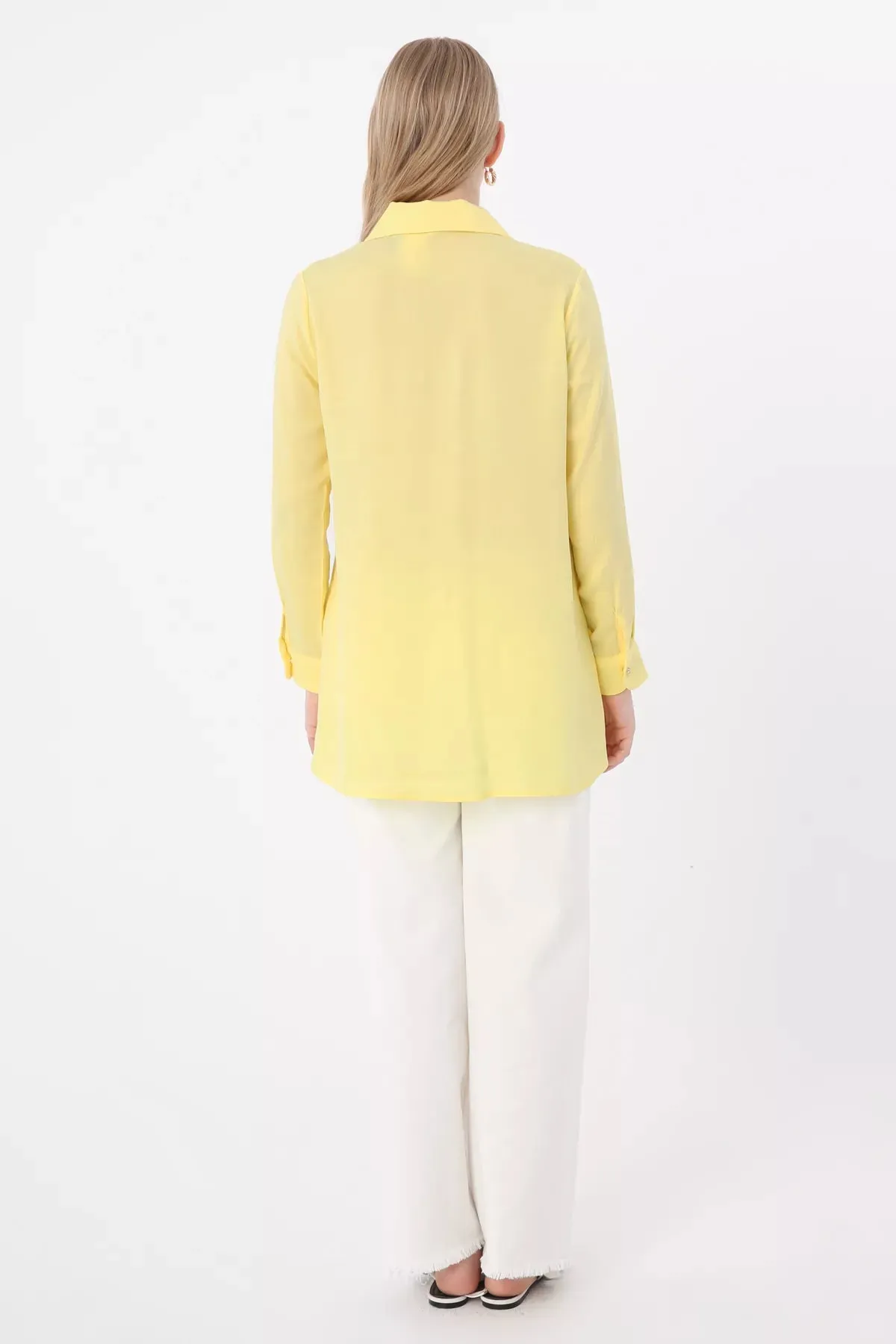 All Flower Collar Shirt Light Yellow