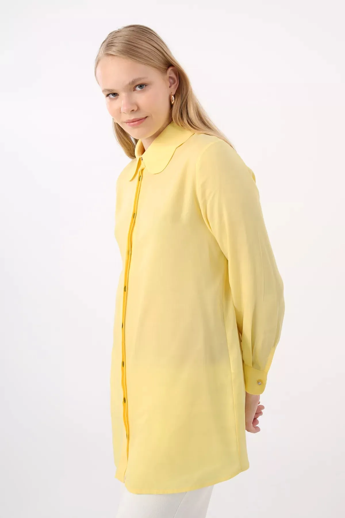 All Flower Collar Shirt Light Yellow