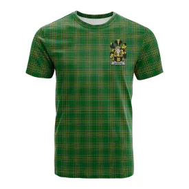 Ambrose Irish Clan Tartan Cotton T-shirt with Coat of Arms