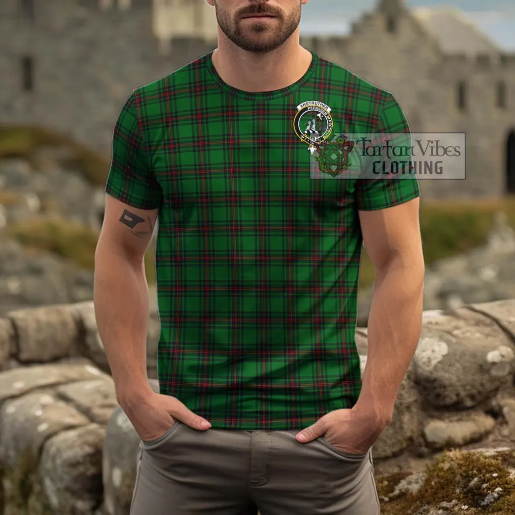 Anstruther Tartan Cotton T-Shirt with Family Crest