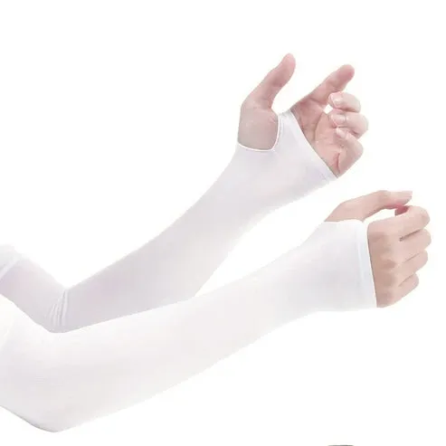 Arm Sleeves (with thumbhole) - Milky White