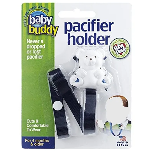 Baby Buddy Navy Bear Pacifier Holder 1pc