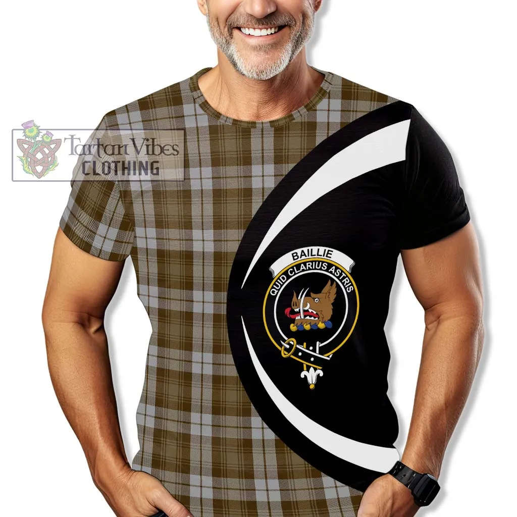 Baillie Dress Tartan T-Shirt with Family Crest Circle Style