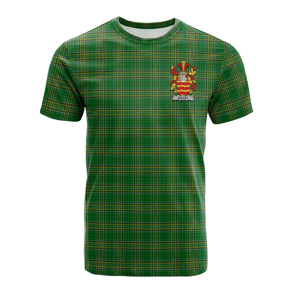 Ballet Irish Clan Tartan Cotton T-shirt with Coat of Arms