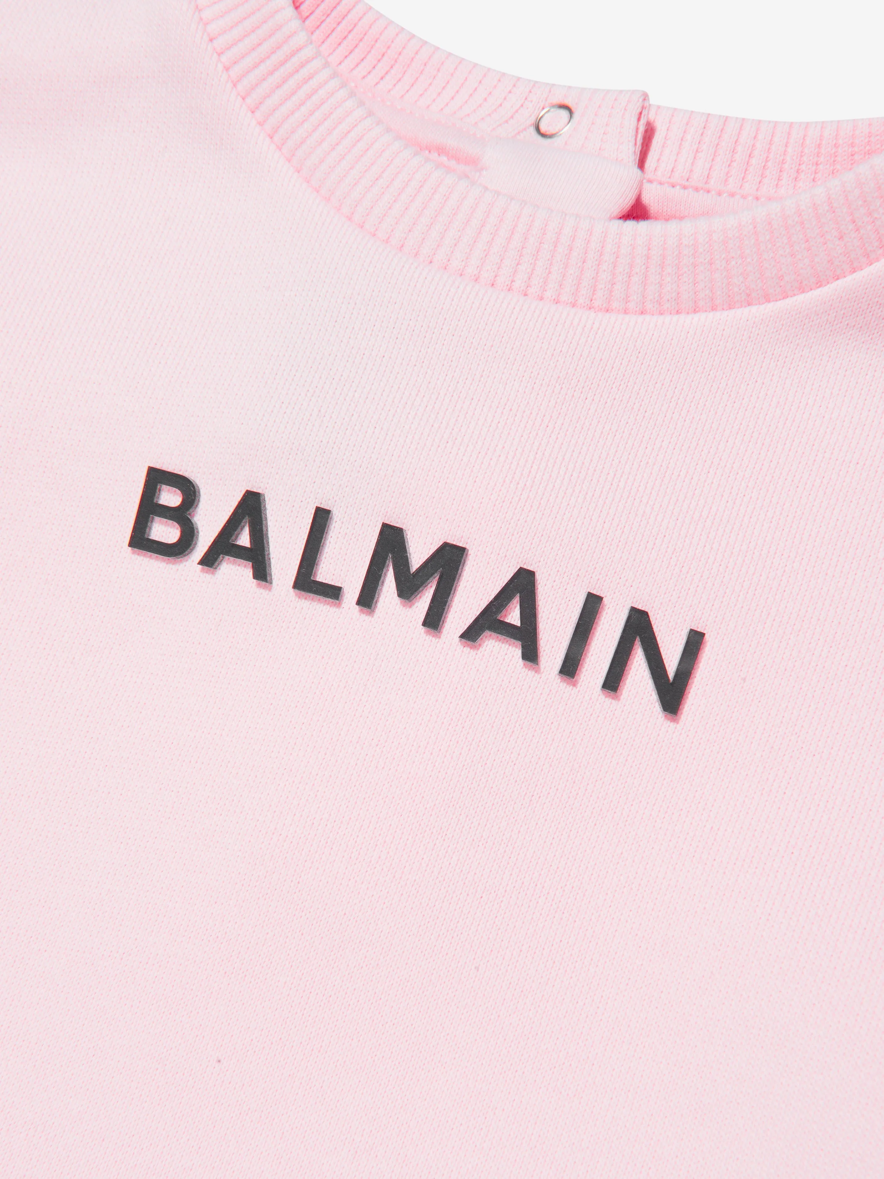 Balmain Baby Girls Sleeveless Sweatshirt in Pink