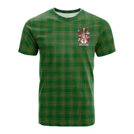 Bergin Irish Clan Tartan Cotton T-shirt with Coat of Arms