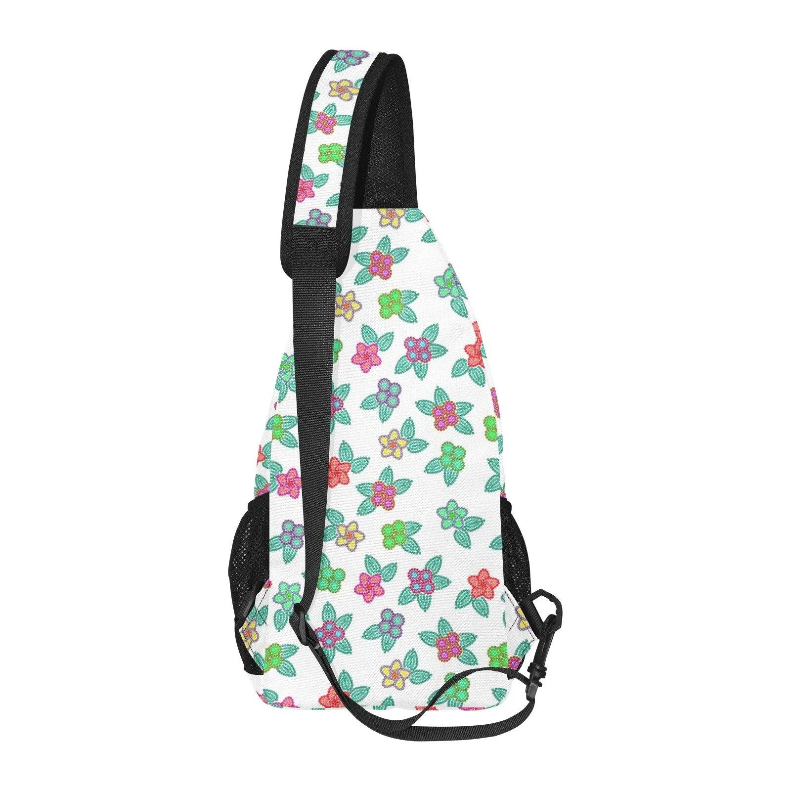 Berry Flowers White Chest Bag