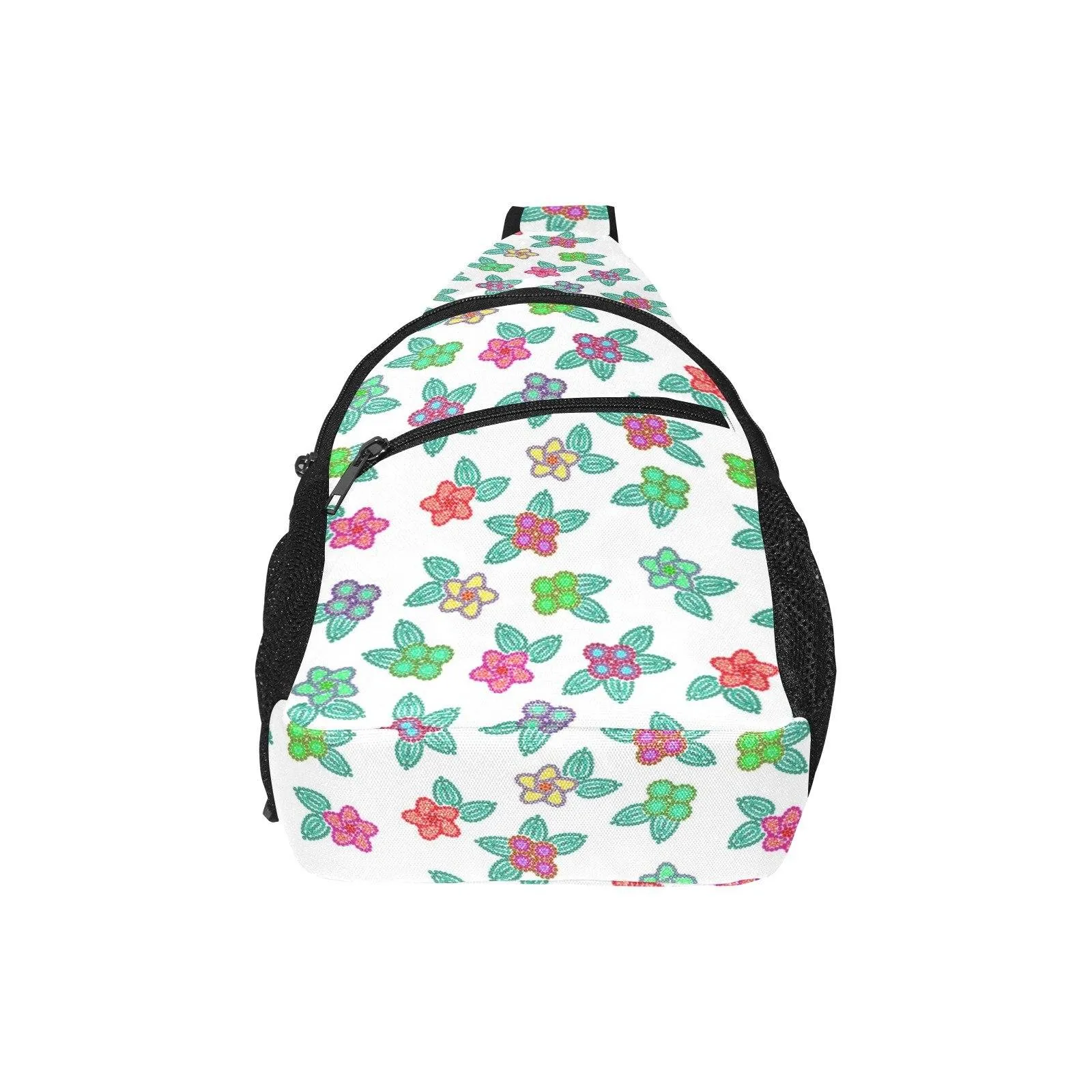 Berry Flowers White Chest Bag