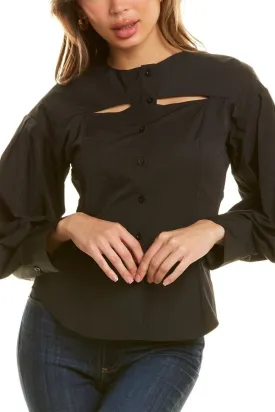 Black Full Sleeve Shirt With Detail At Front