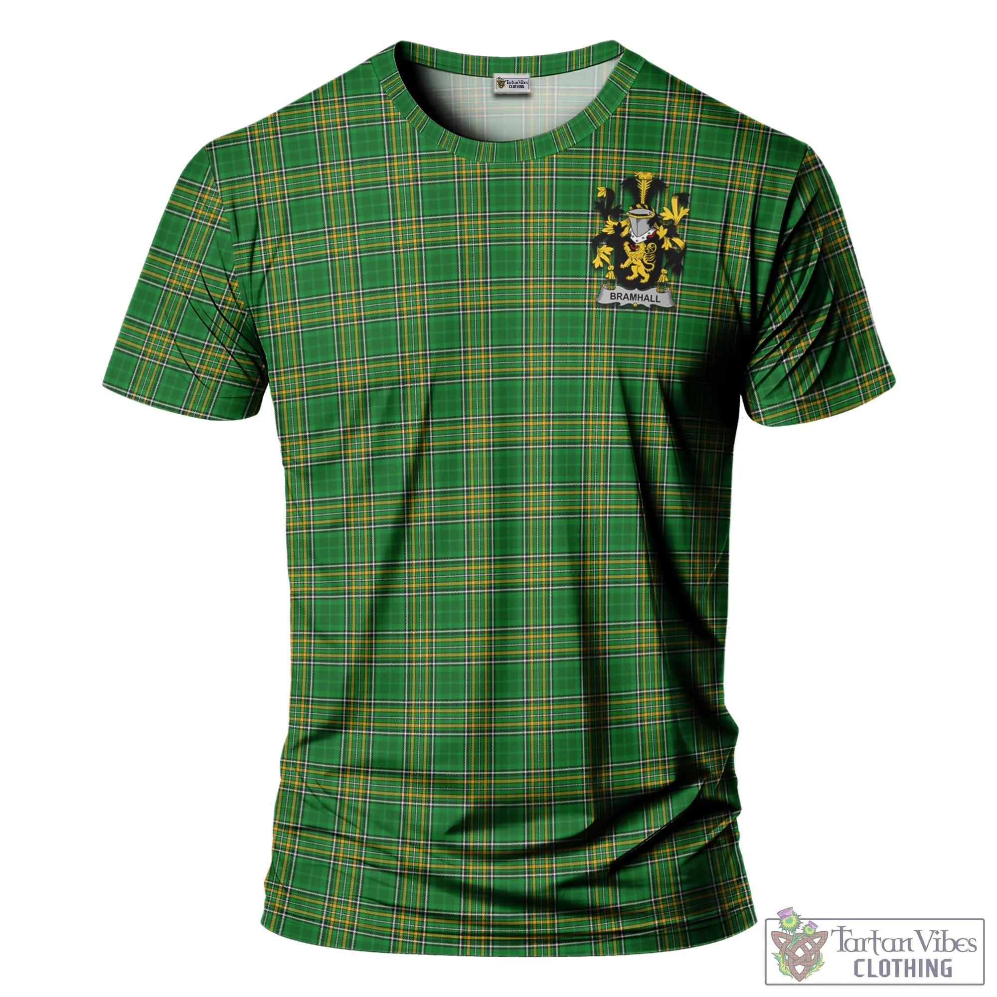 Bramhall Irish Clan Tartan T-Shirt with Family Seal