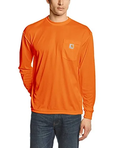 Carhartt 100494 Men's High-Visibility Force Relaxed Fit Lightweight Color Enhanced Long-Sleeve Pocket T-Shirt