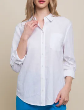 Ciara Linen Button Up Long Sleeve Top (Assorted Colors)