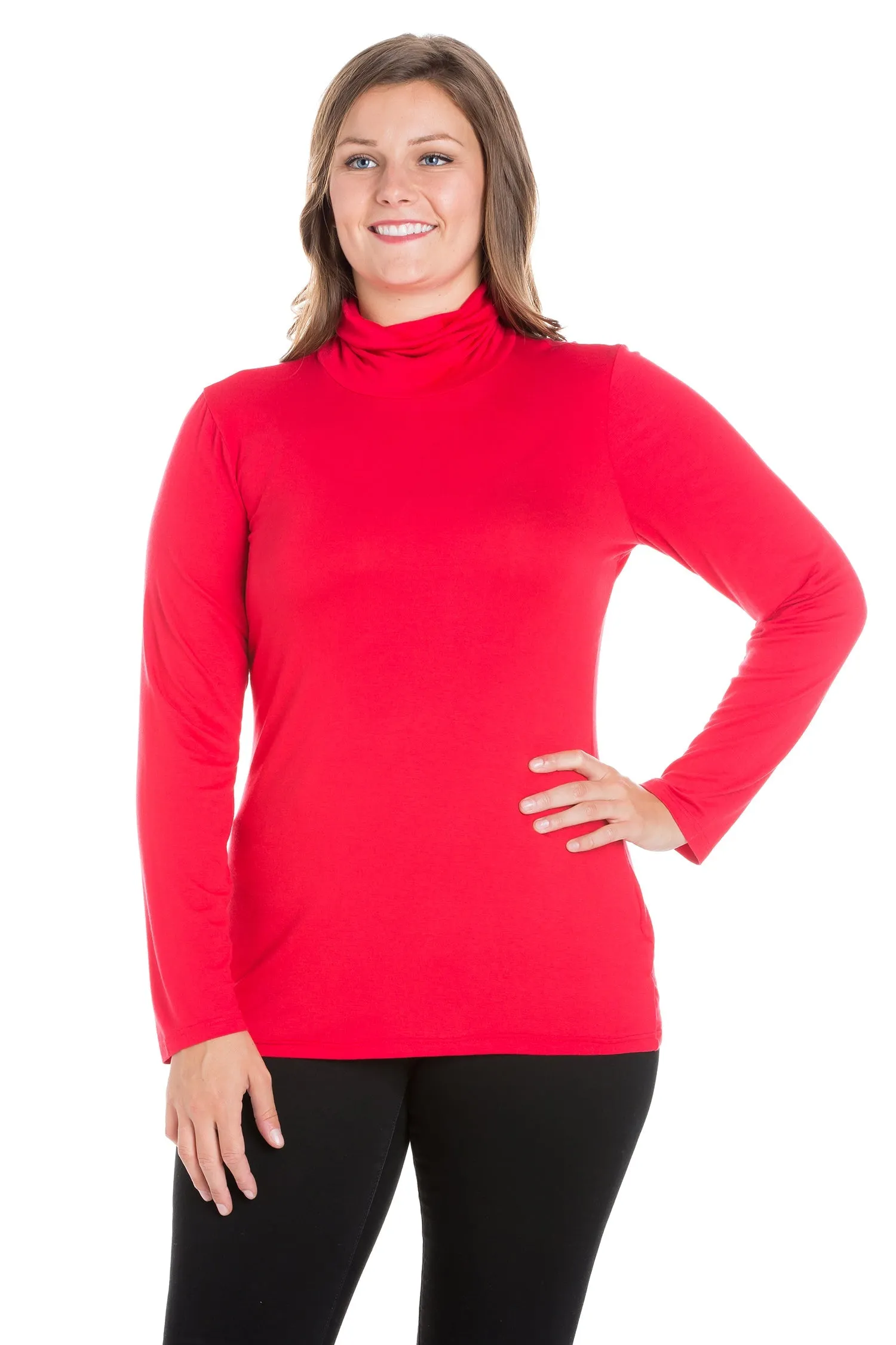 Classic Womens Plus Size Long Sleeve Turtleneck