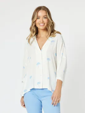 Coco Palm Shirt - White/Blue