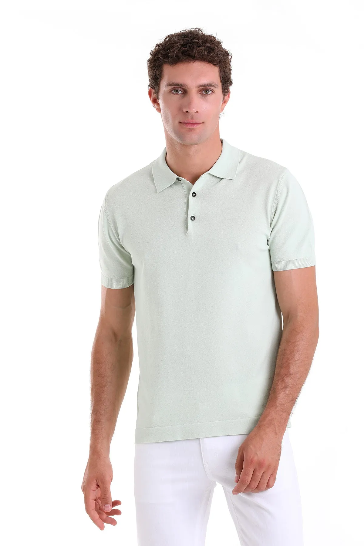 Comfort Fit Basic Green Water Polo T-Shirt