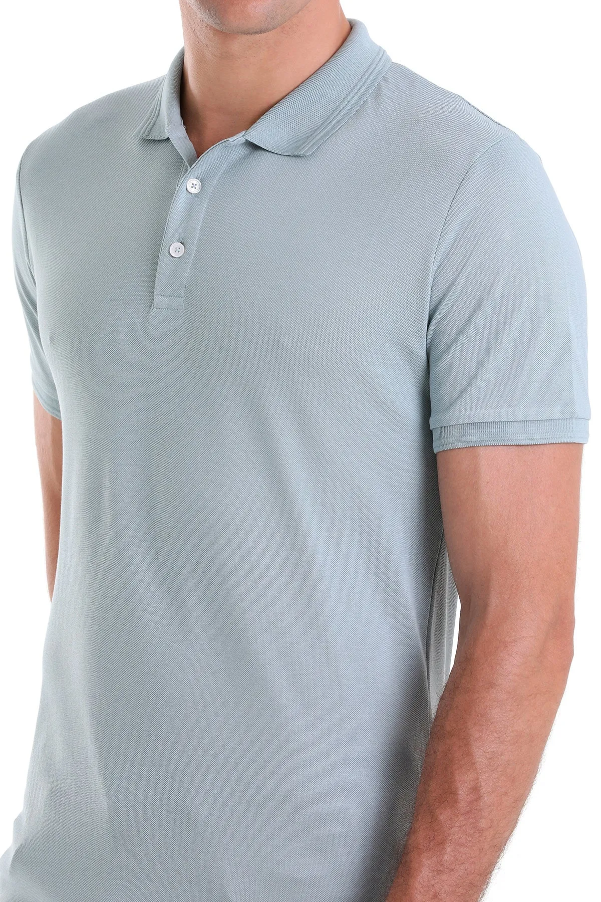 Comfort Fit Basic Plain 100% Cotton Blue Polo T-Shirt