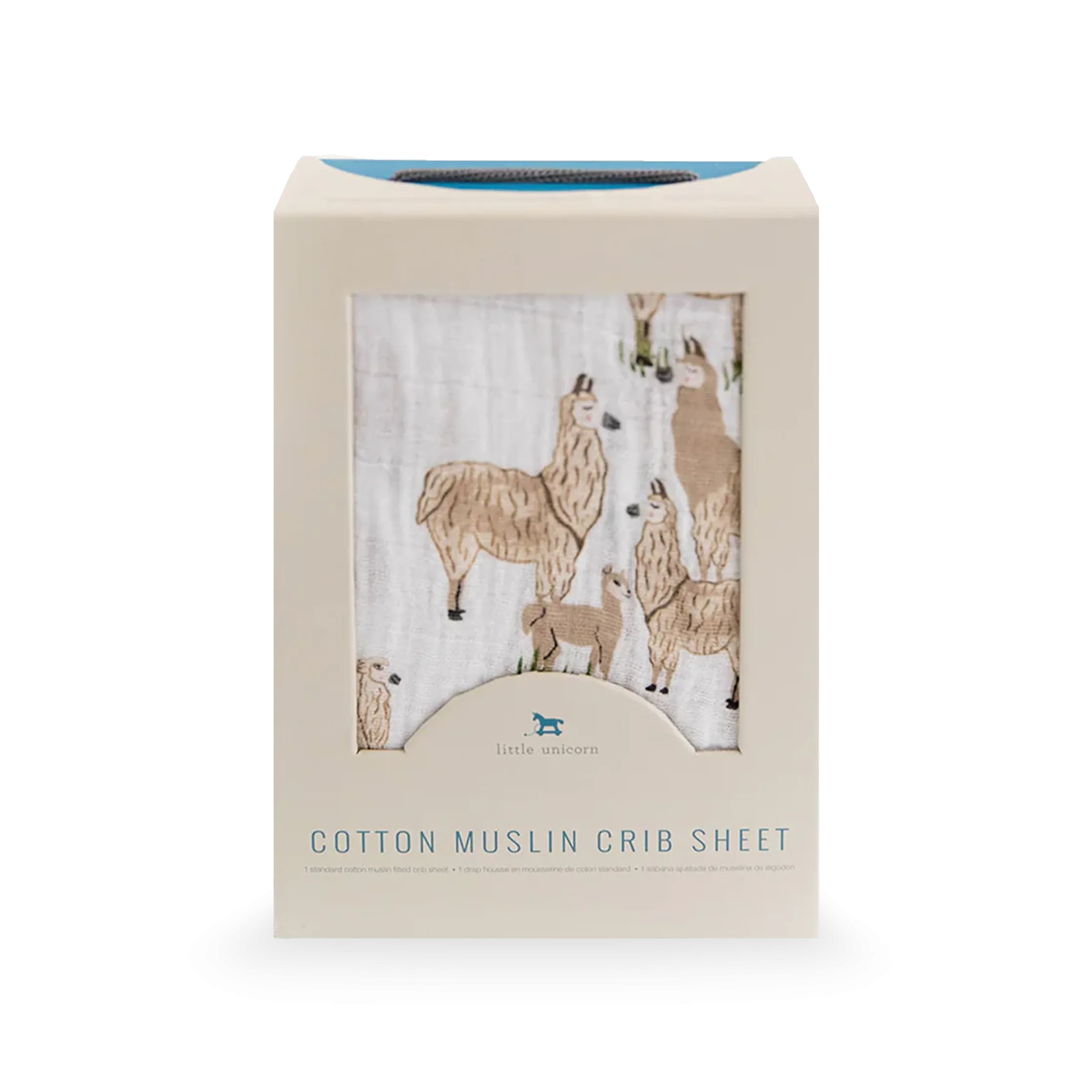 Cotton Muslin Crib Sheet - Llama Llama