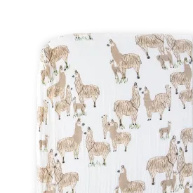 Cotton Muslin Crib Sheet - Llama Llama