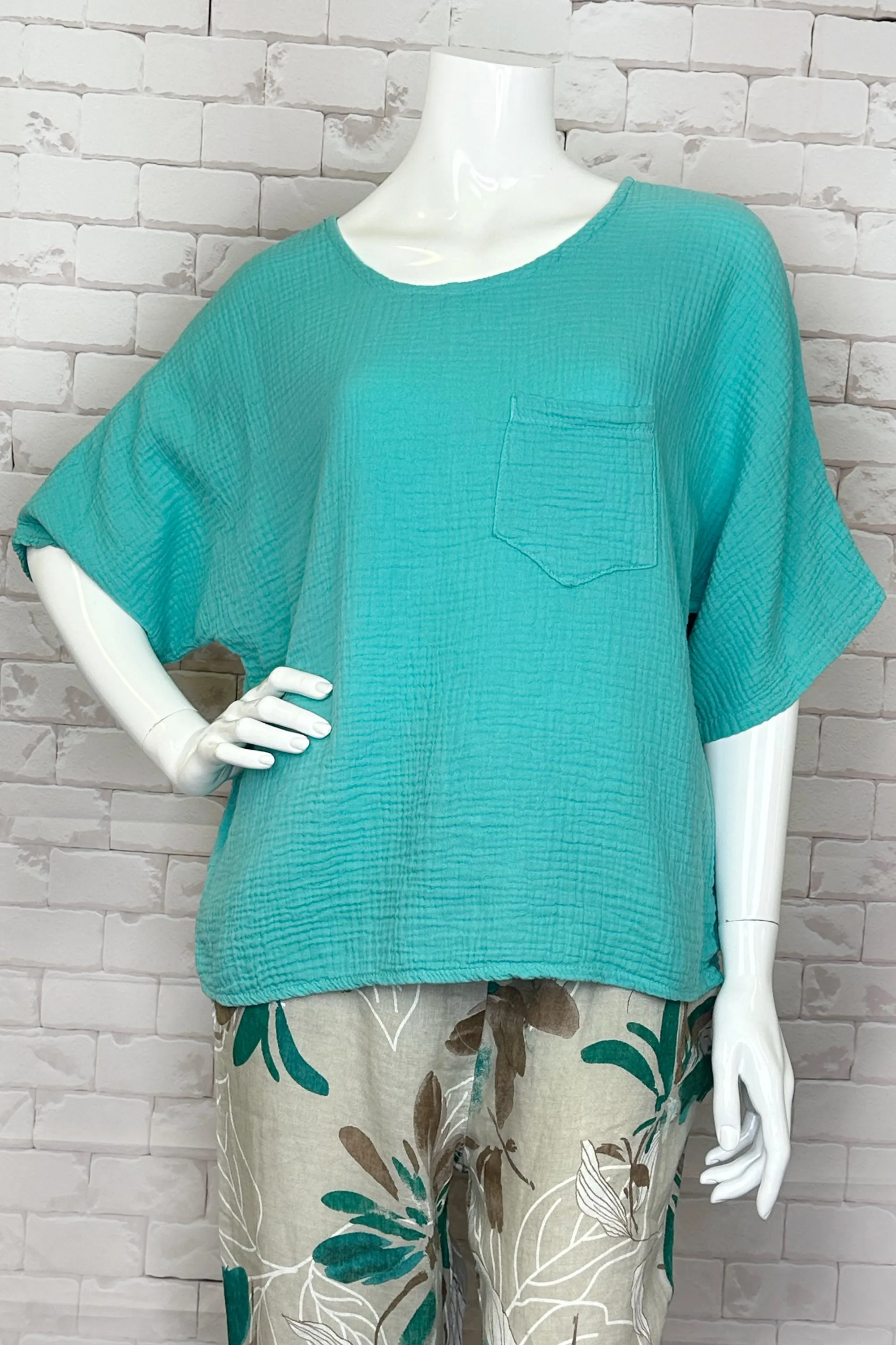 CRINKLE TOP WITH POCKET