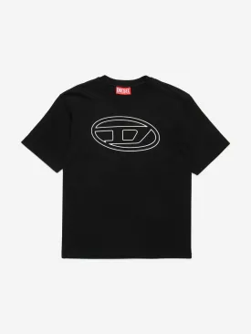 Diesel Boys Oval D Logo T-Shirt in Black