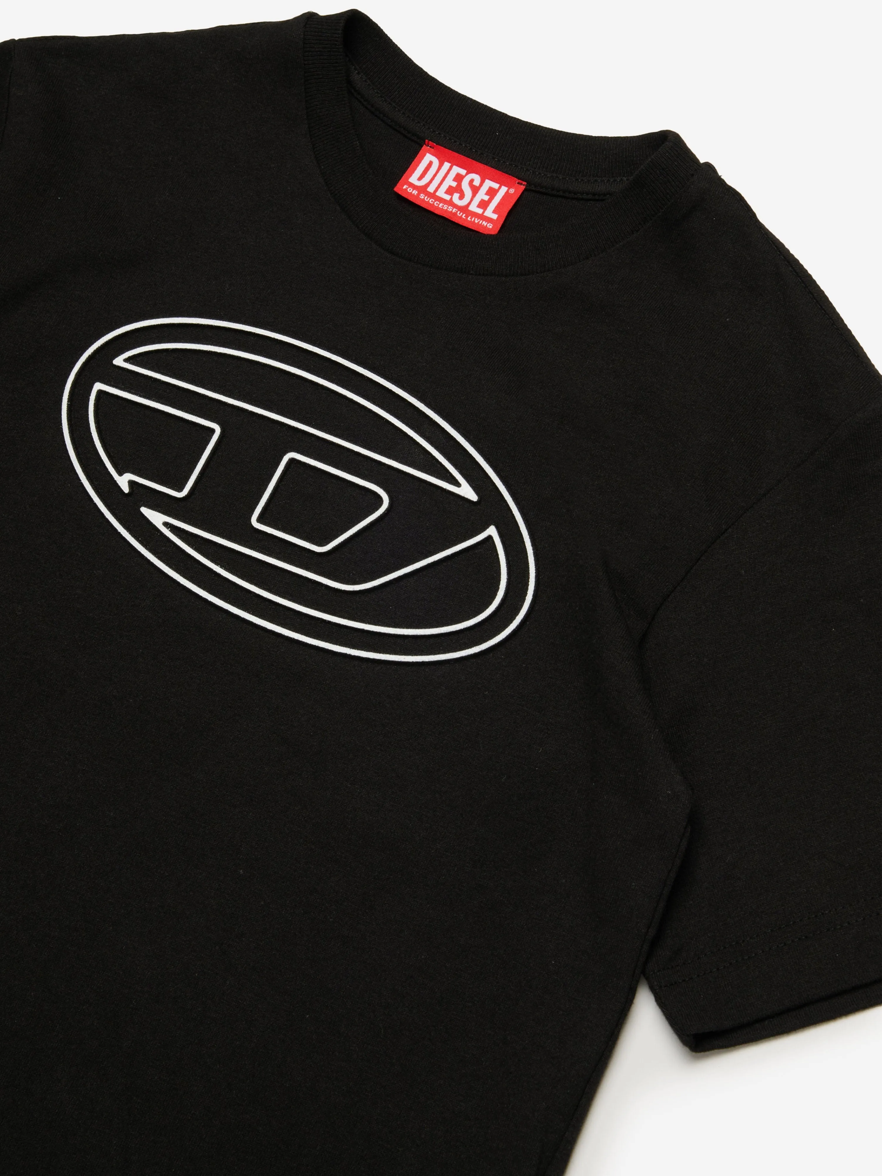 Diesel Boys Oval D Logo T-Shirt in Black