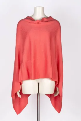 Dolma - Cashmere Poncho Coral