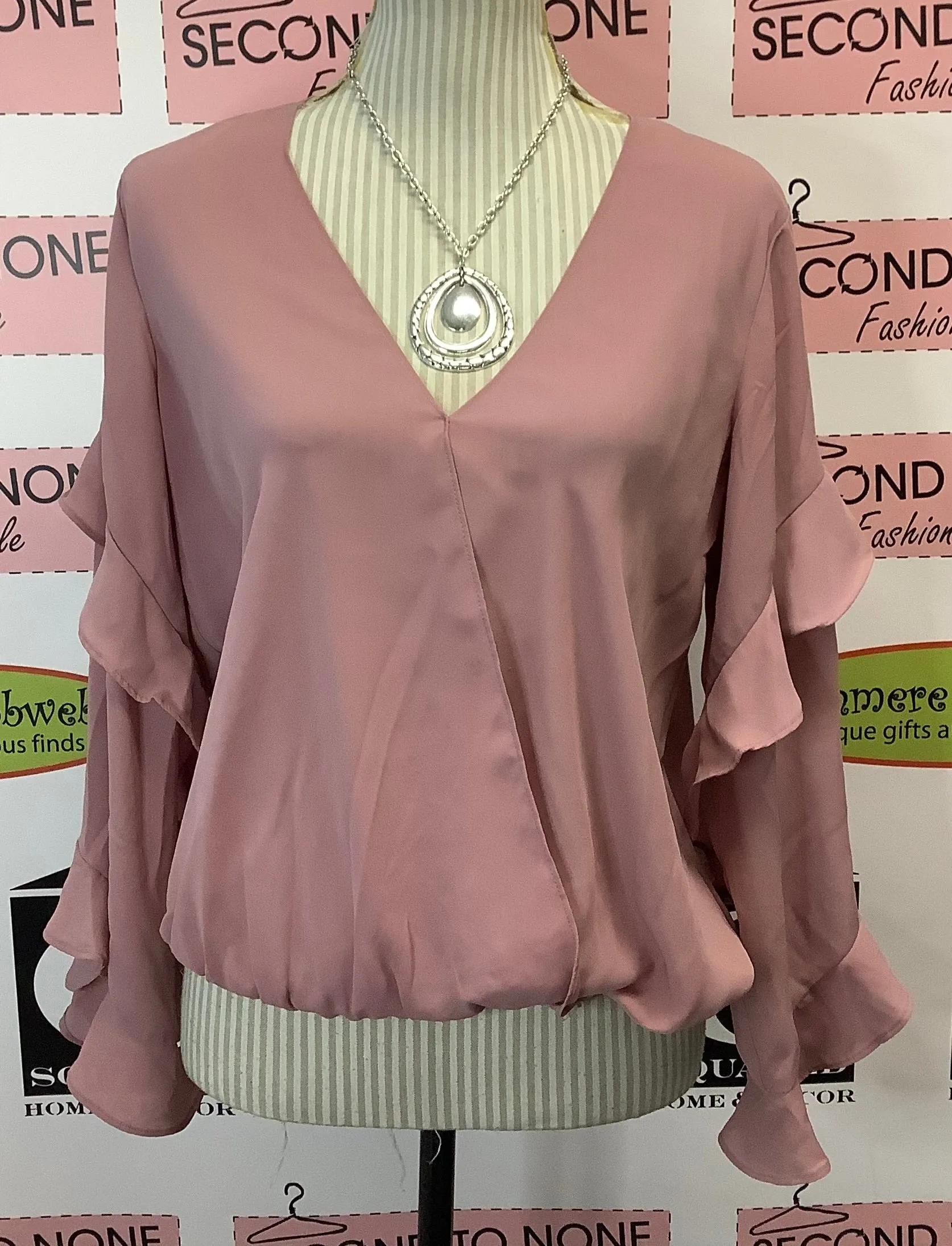 Dusty Rose Swirl Sleeve Top (M)