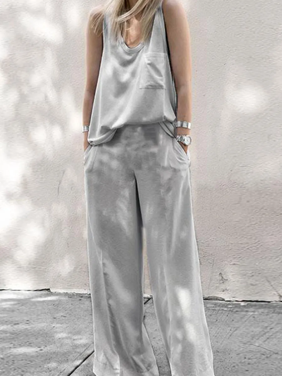 Fashionable Casual Loose Top Pants Suit