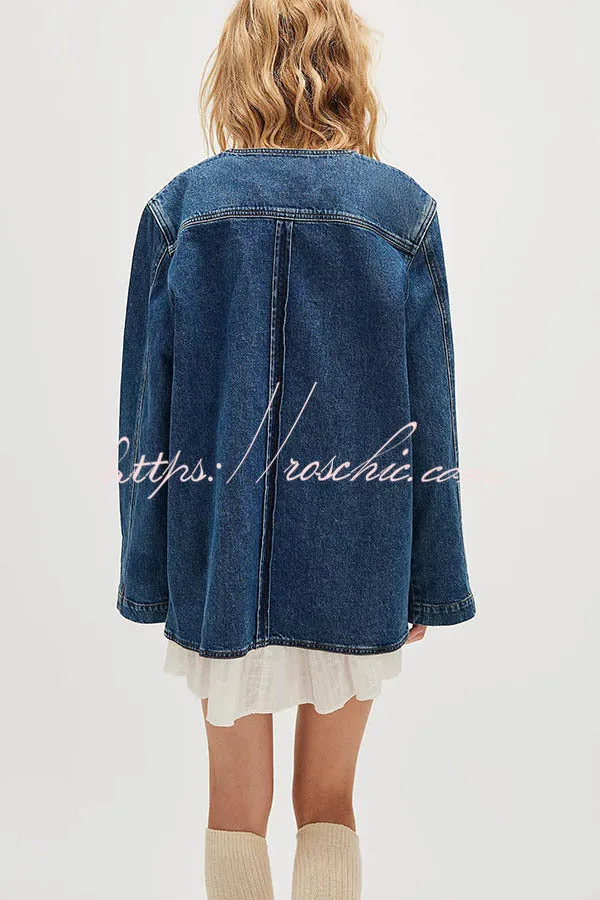 Fashionable Retro Casual Loose Denim Jacket