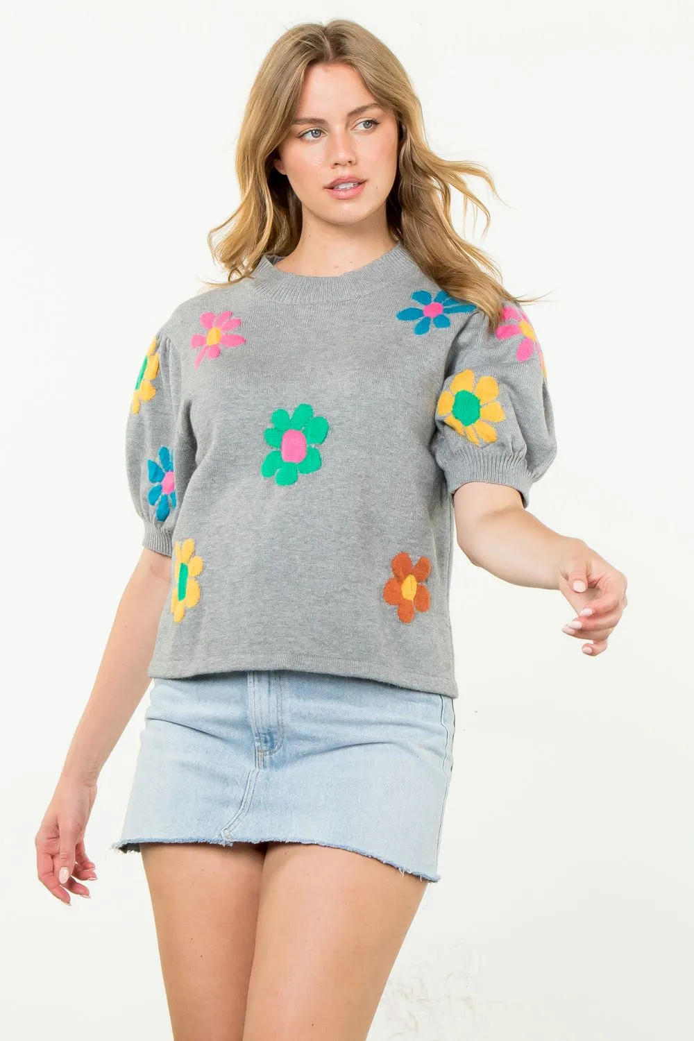 Flower Knit Top