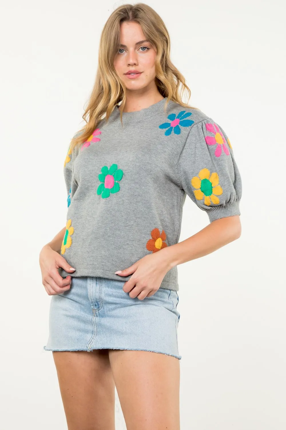 Flower Knit Top