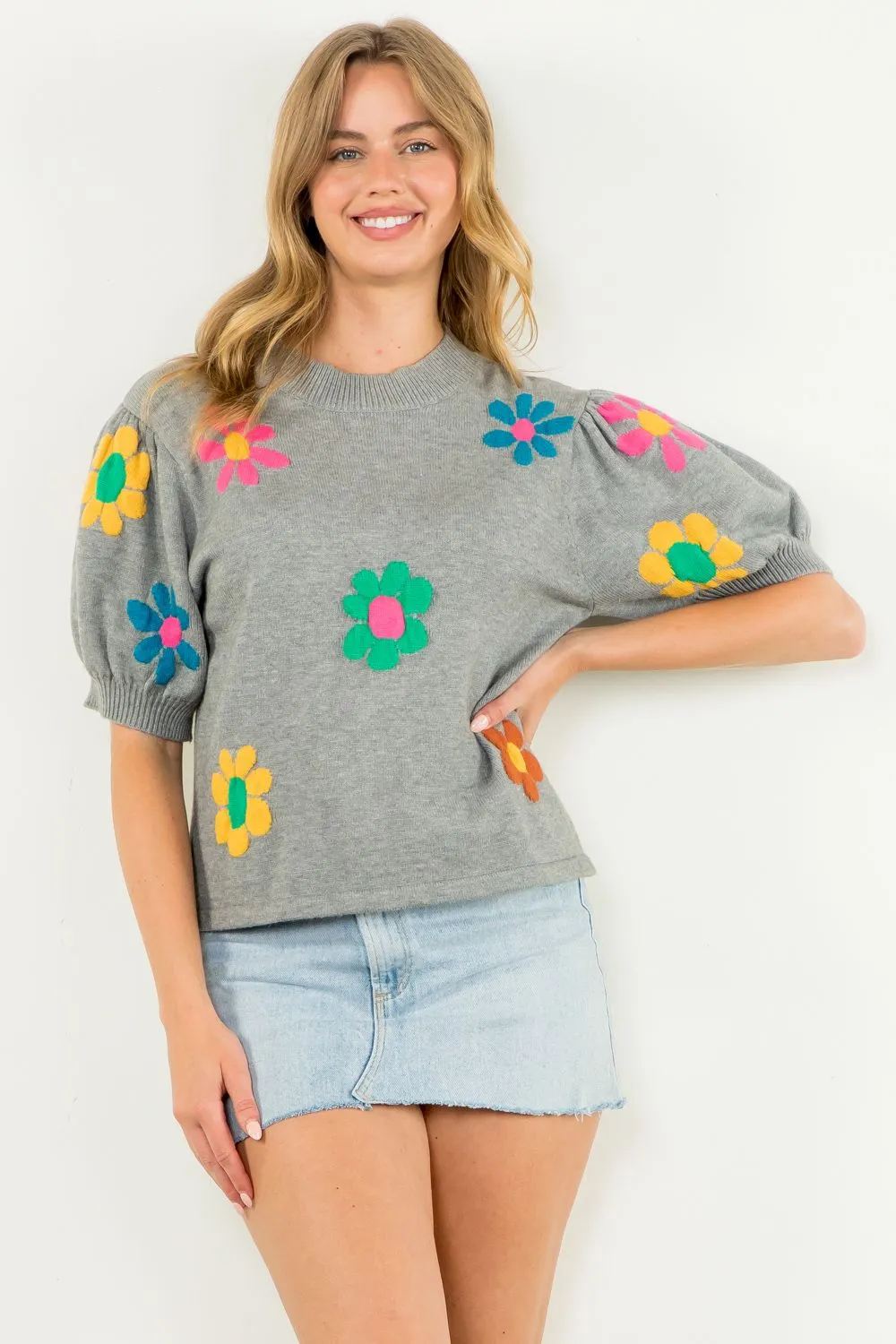 Flower Knit Top