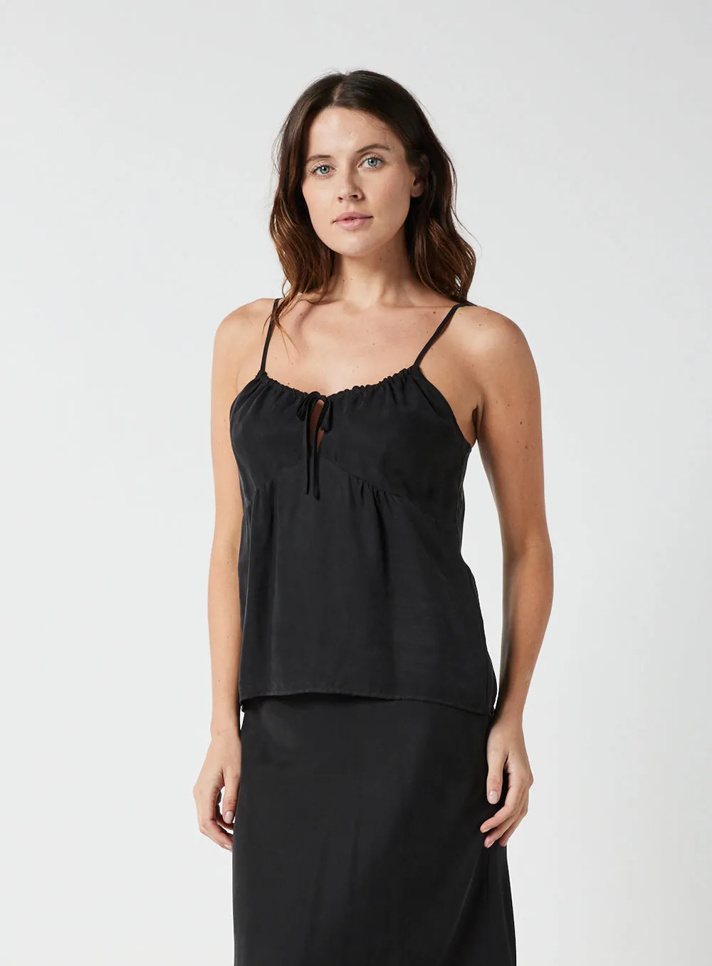 Hazel Cupro Cami-Black