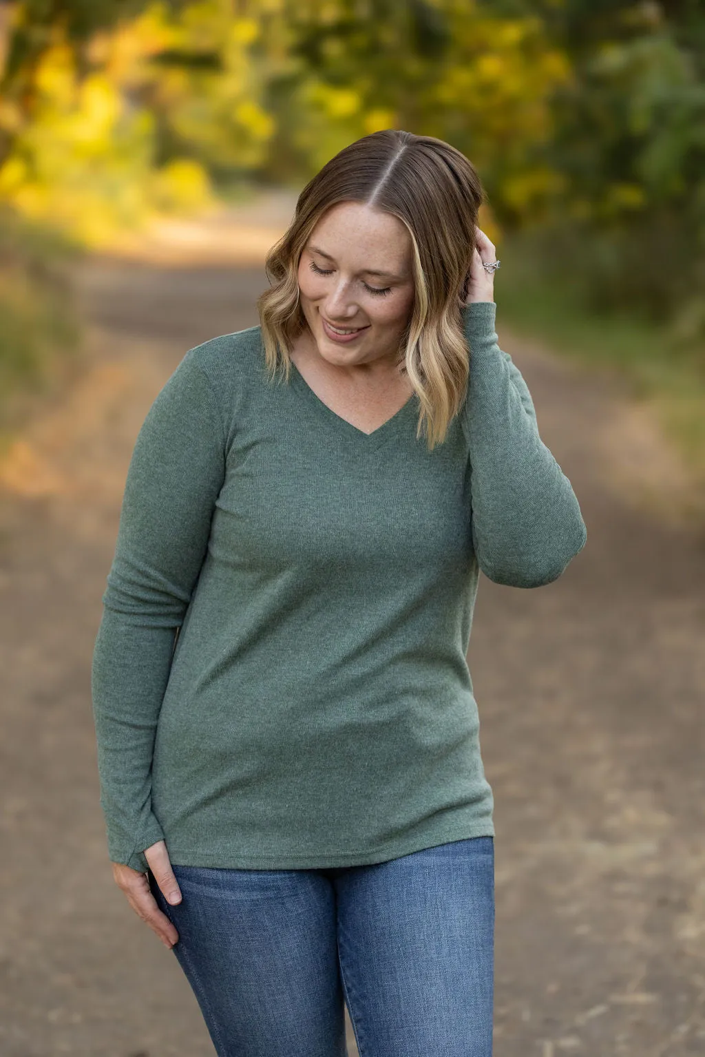 IN STOCK Leah Long Sleeve Top - Light Green | Women's Casual Top