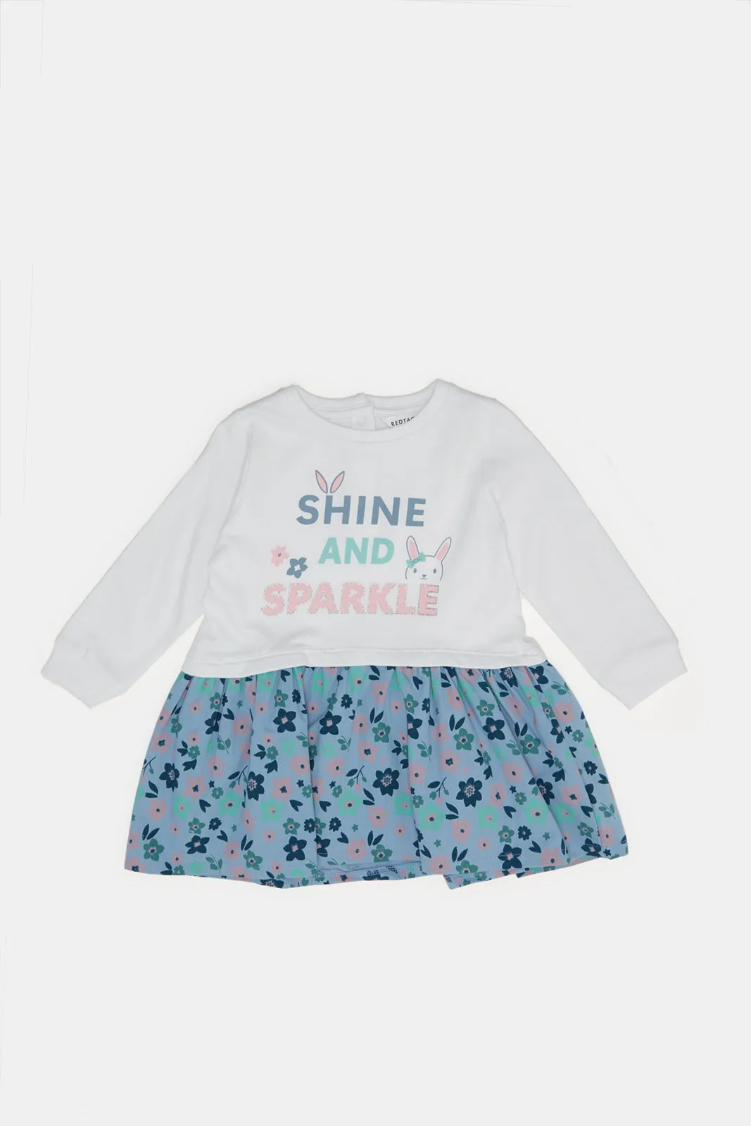 Infant Girls Ivory Printed Sweat Dress