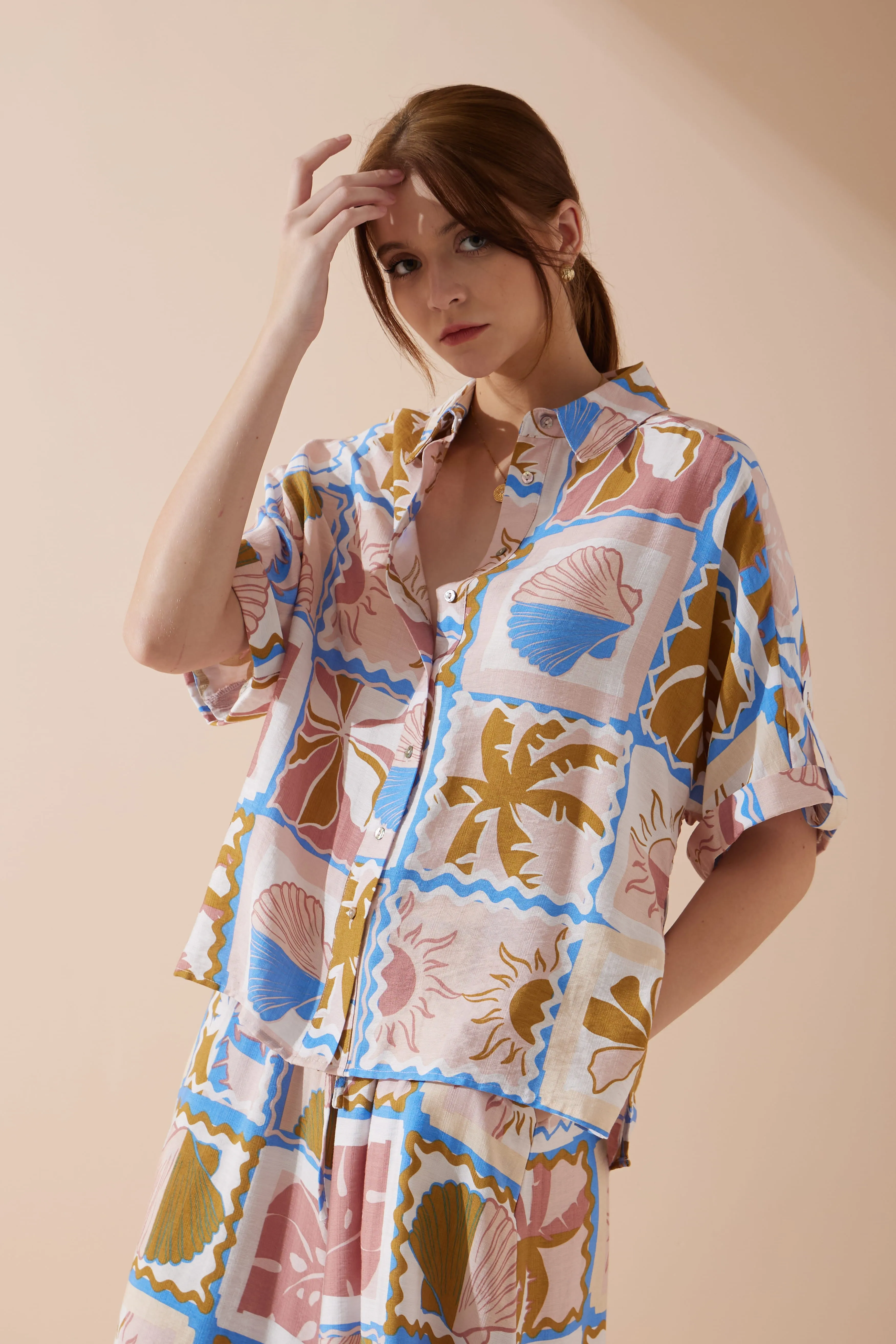 Ismerie Pink Tropical Shirt