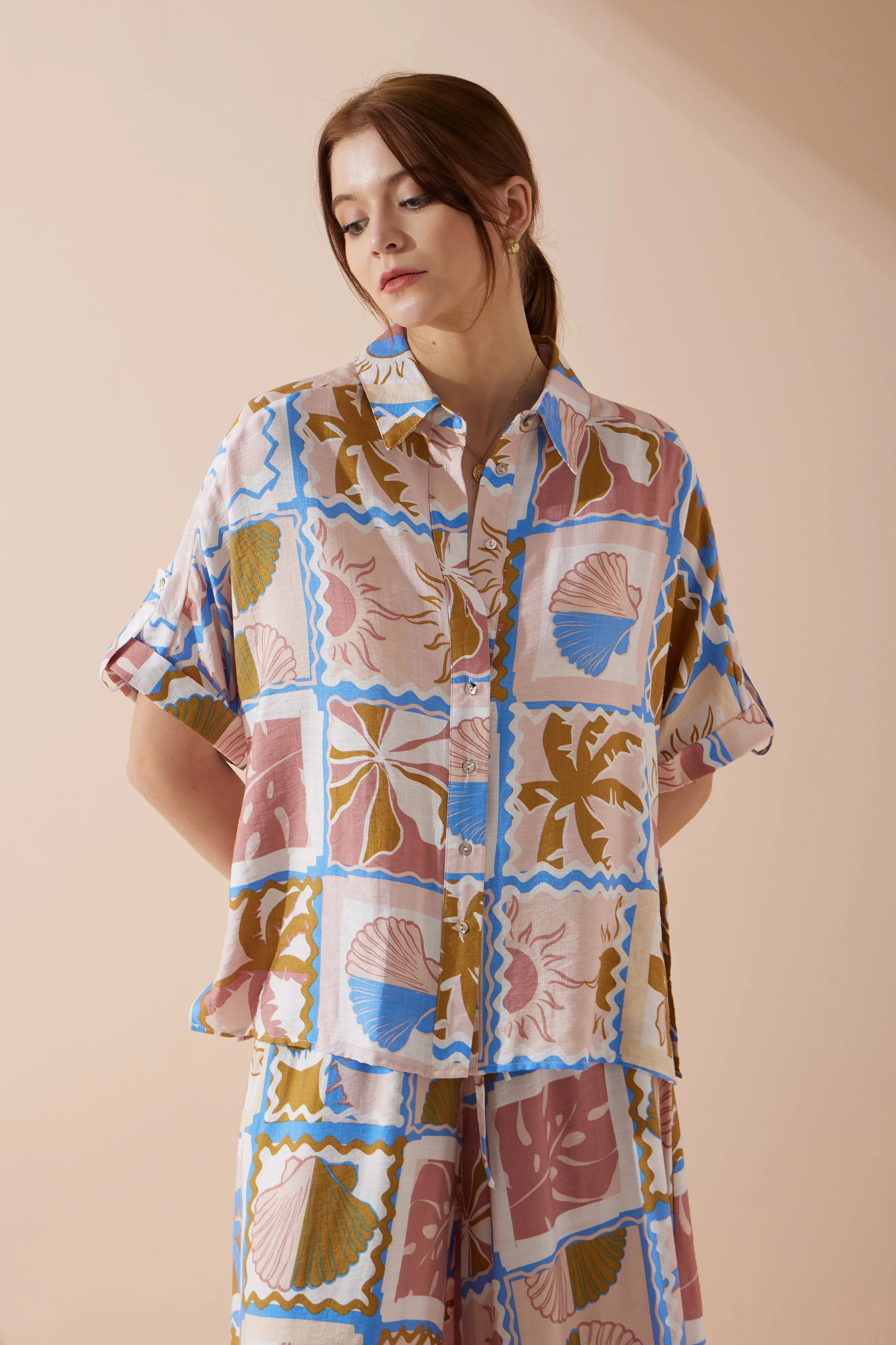 Ismerie Pink Tropical Shirt